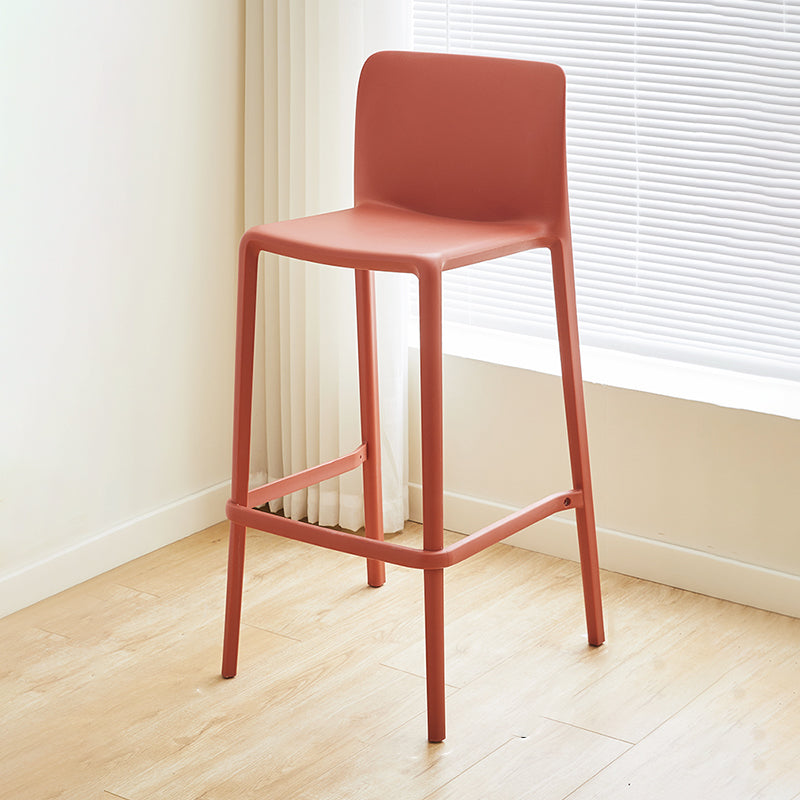 Plastic Armless Dining Stools Low Back Bar Stools with Footrest