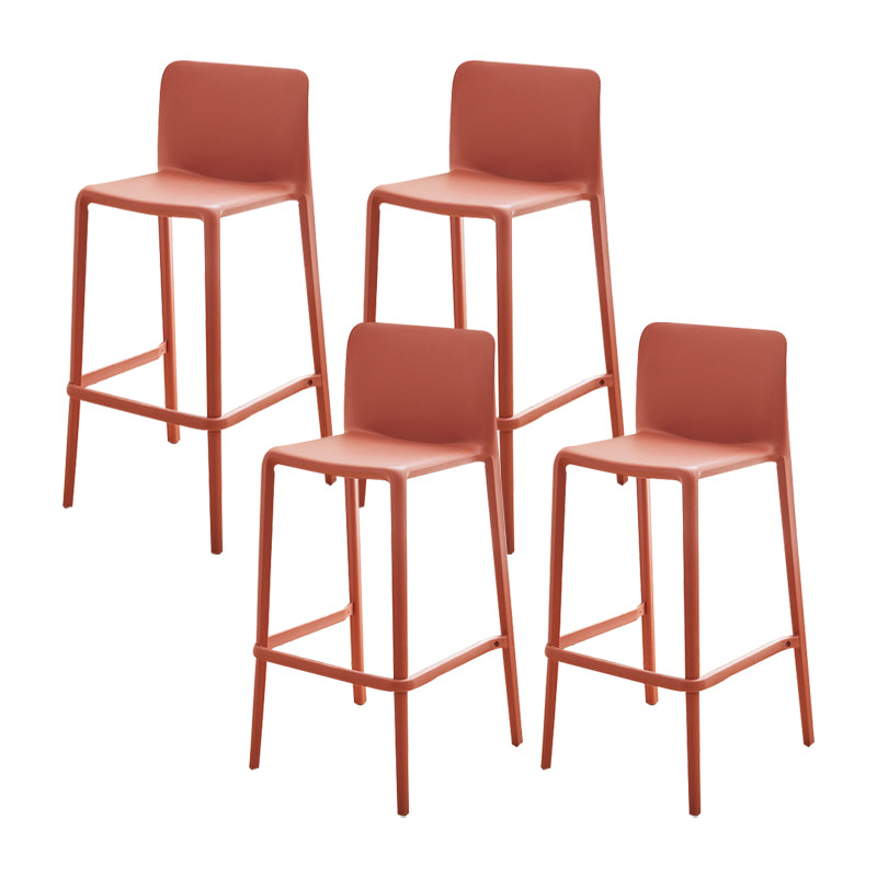 Plastic Armless Dining Stools Low Back Bar Stools with Footrest