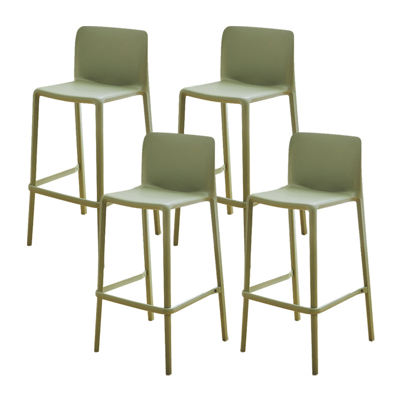 Plastic Armless Dining Stools Low Back Bar Stools with Footrest