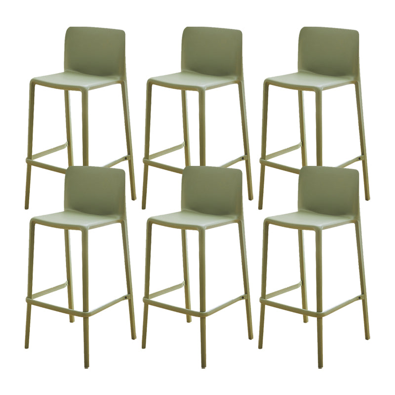 Plastic Armless Dining Stools Low Back Bar Stools with Footrest