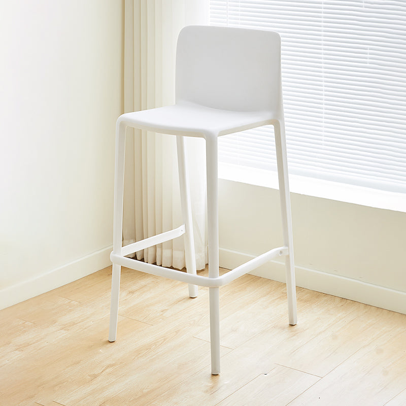 Plastic Armless Dining Stools Low Back Bar Stools with Footrest