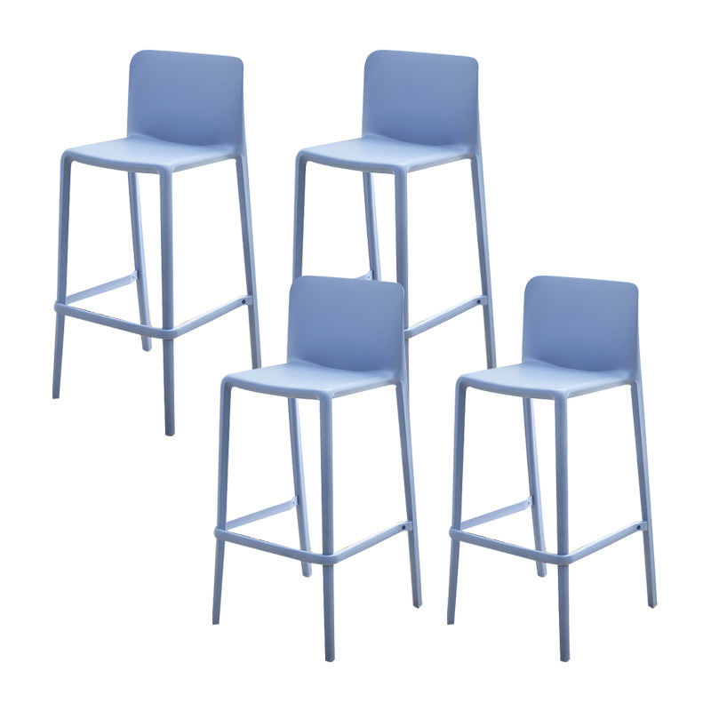 Plastic Armless Dining Stools Low Back Bar Stools with Footrest