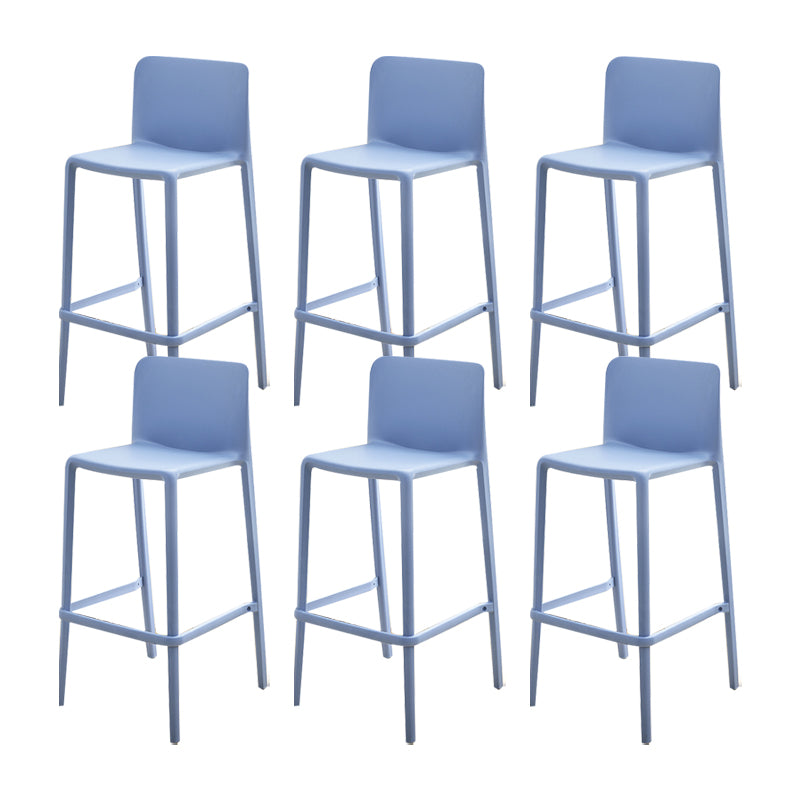 Plastic Armless Dining Stools Low Back Bar Stools with Footrest