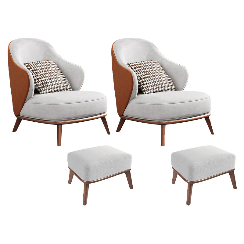 Contemporary Wingback Chair with 4 Solid Wood Legs and Tight Back