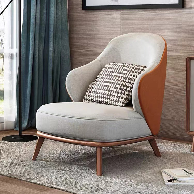Contemporary Wingback Chair with 4 Solid Wood Legs and Tight Back
