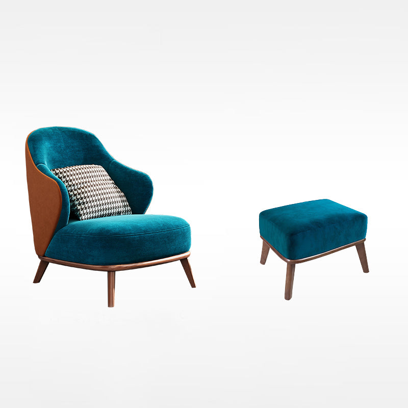 Contemporary Wingback Chair with 4 Solid Wood Legs and Tight Back