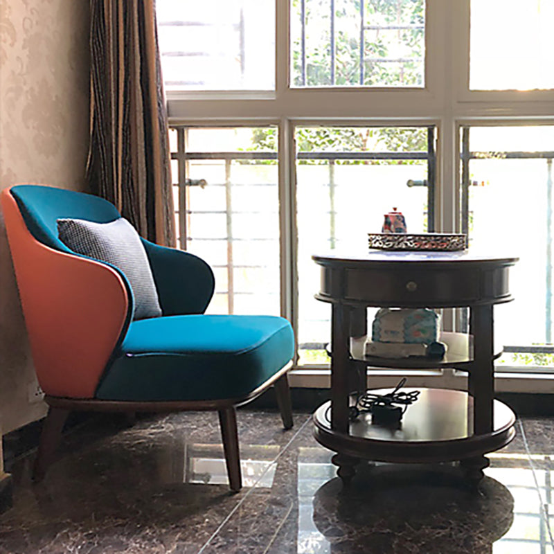 Contemporary Wingback Chair with 4 Solid Wood Legs and Tight Back