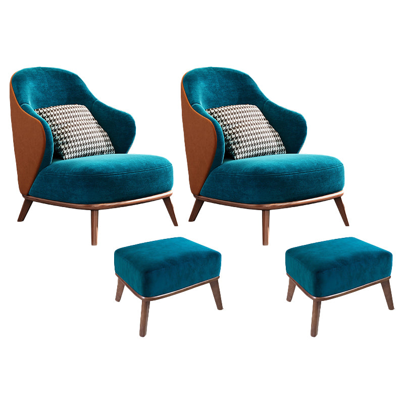 Contemporary Wingback Chair with 4 Solid Wood Legs and Tight Back