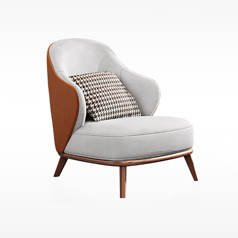 Contemporary Wingback Chair with 4 Solid Wood Legs and Tight Back