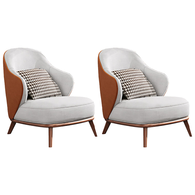 Contemporary Wingback Chair with 4 Solid Wood Legs and Tight Back