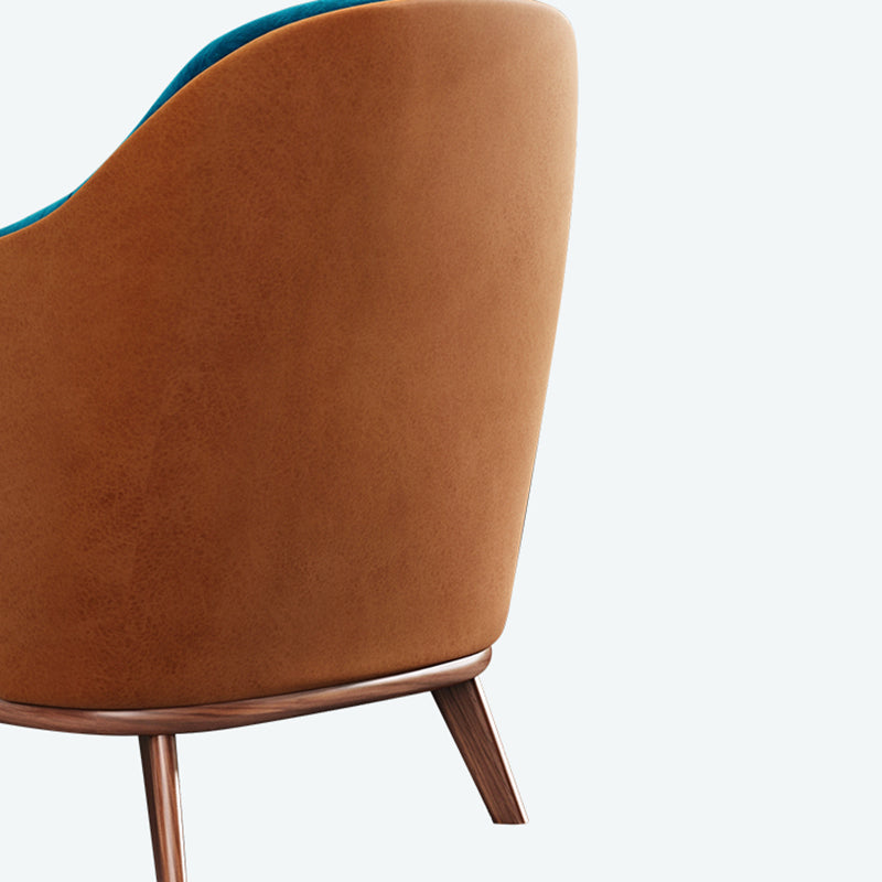 Contemporary Wingback Chair with 4 Solid Wood Legs and Tight Back