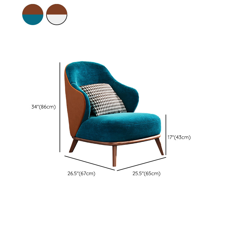 Contemporary Wingback Chair with 4 Solid Wood Legs and Tight Back