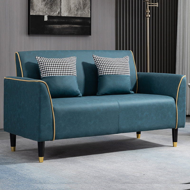 25.59" Wide Faux Leather Loveseat Square Arm Sofa for Living Room