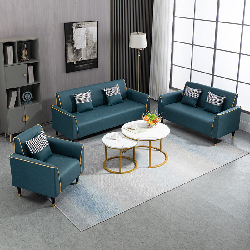 25.59" Wide Faux Leather Loveseat Square Arm Sofa for Living Room