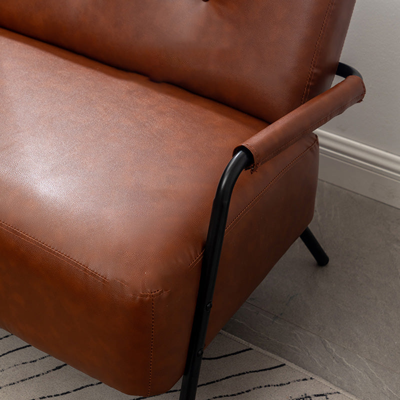 25.59" Wide Faux Leather Sofa 3 Seater Tufted Back Sofa for Living Room