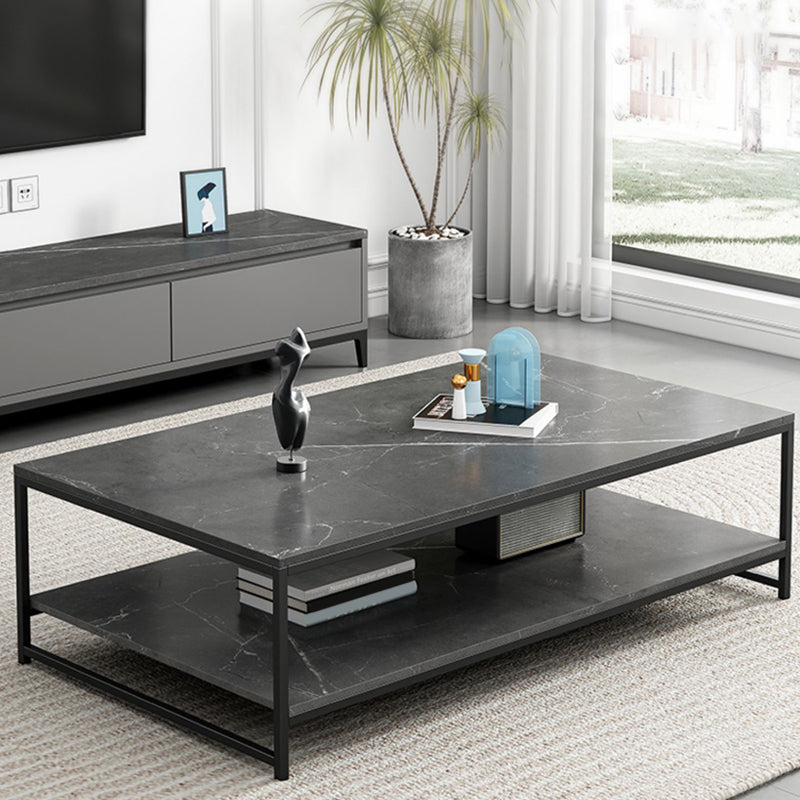 Rectangle Cocktail Table Frame Single Coffee Table with Shelf