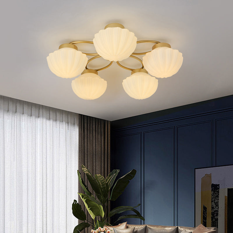 Modern Simple Iron Ceiling Light Hemisphere Shape Ceiling Lamp for Bedroom