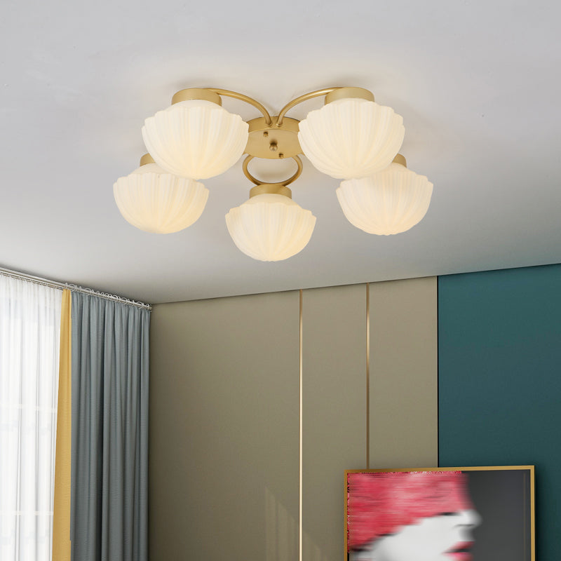 Modern Simple Iron Ceiling Light Hemisphere Shape Ceiling Lamp for Bedroom