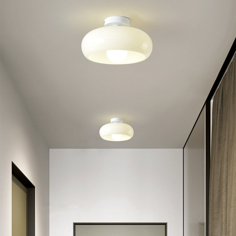 Contemporary Glass Shaded Ceiling Light Golden Flush Mount Lighting for Foyer