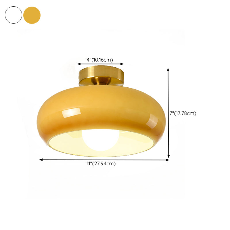 Contemporary Glass Shaded Ceiling Light Golden Flush Mount Lighting for Foyer