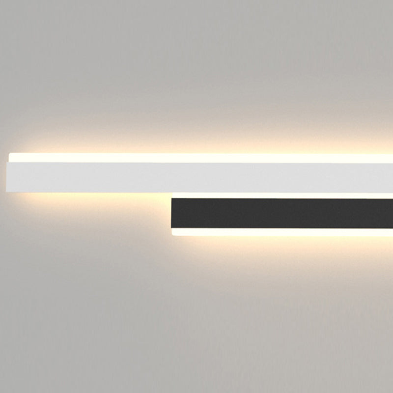 Modernism White/Black Wall Mounted Sconce Linear 2-Light Wall Light for Bedroom