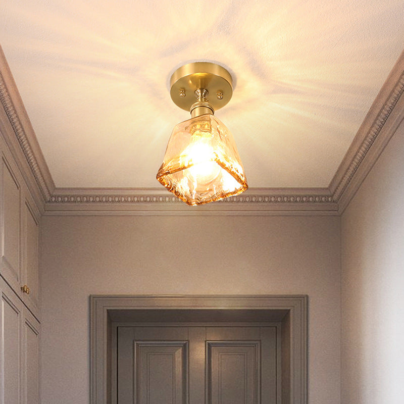 Nordic Style Copper Ceiling Light Geometry Shape Ceiling Lamp for Living Room