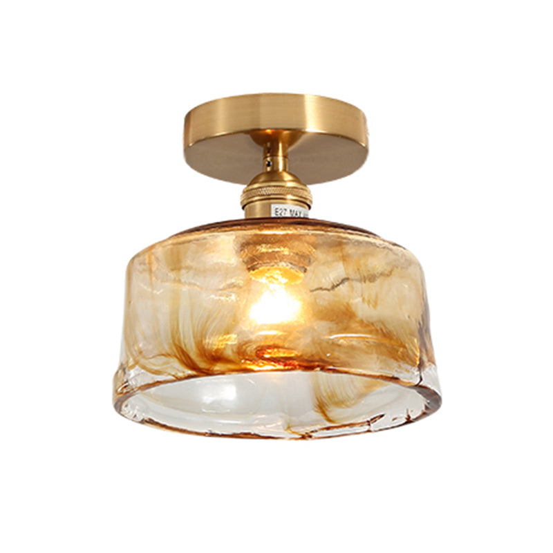 Nordic Style Copper Ceiling Light Geometry Shape Ceiling Lamp for Living Room