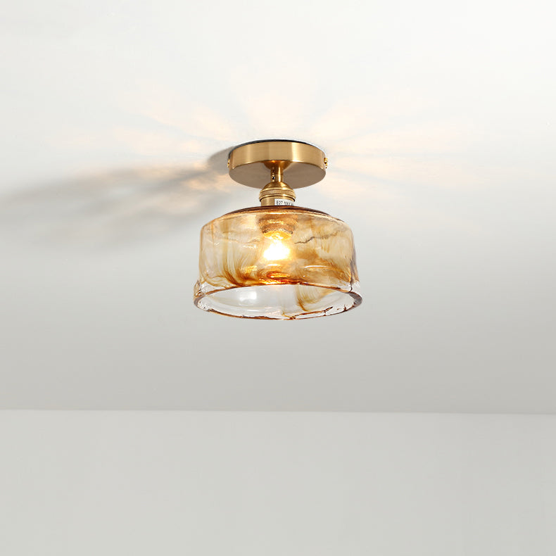 Nordic Style Copper Ceiling Light Geometry Shape Ceiling Lamp for Living Room