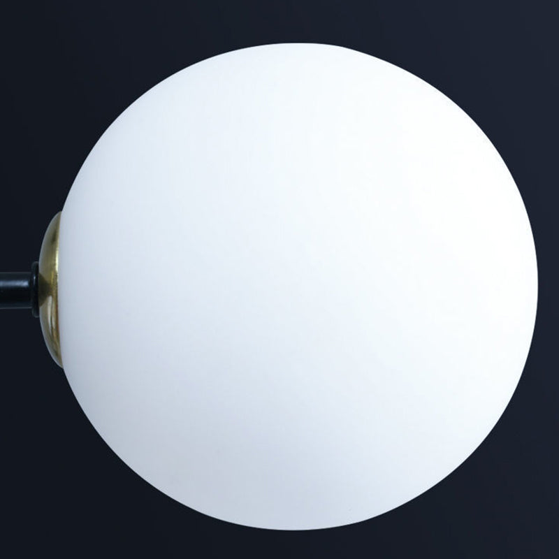 Linear Ceiling Pendant Light Minimalist Glass Hanging Lamp in Black