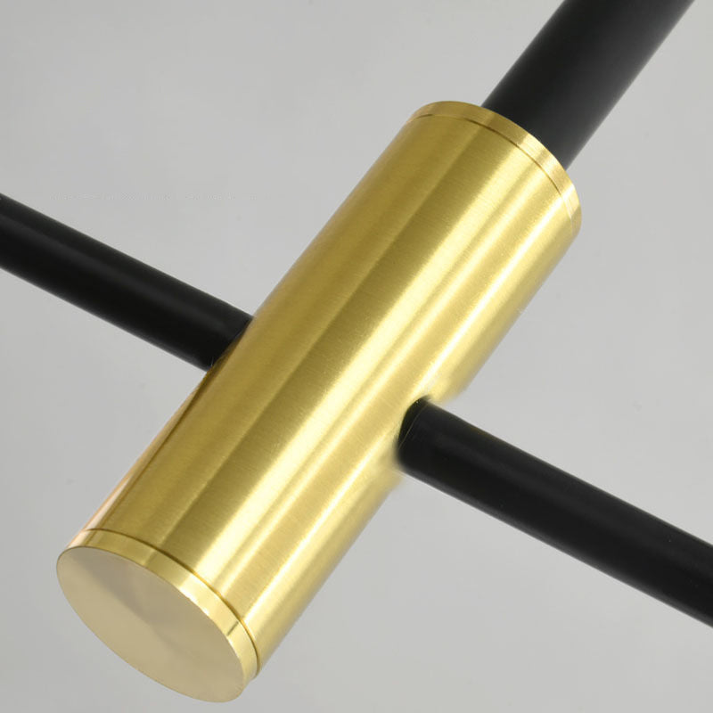 Linear Ceiling Pendant Light Minimalist Glass Hanging Lamp in Black