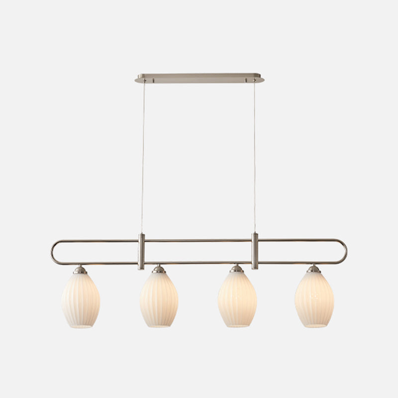 Nordic Style Iron Hanging Lamp Ellipse Shape Island Light Fixture for Living Room