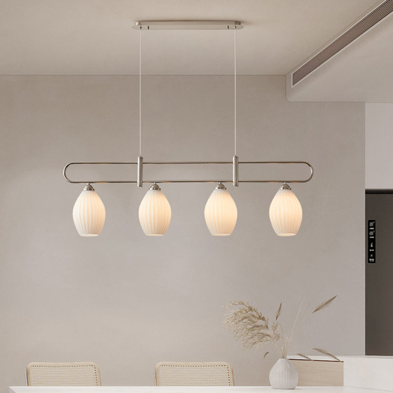 Nordic Style Iron Hanging Lamp Ellipse Shape Island Light Fixture for Living Room
