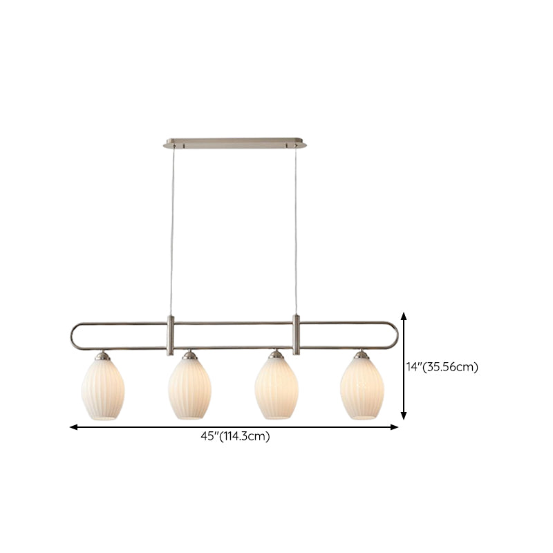 Nordic Style Iron Hanging Lamp Ellipse Shape Island Light Fixture for Living Room
