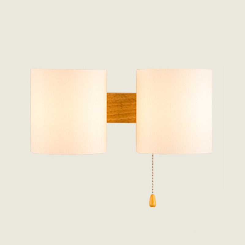 Wood Bath Vanity Lighting Modern White Shade Wall Light Sconces