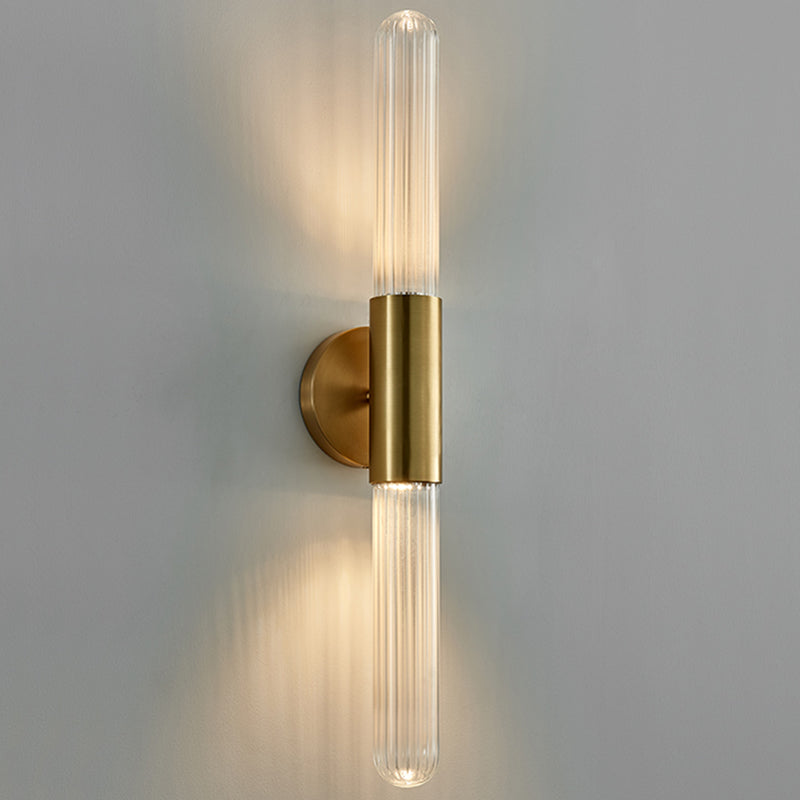 Linear Shape Metal Vanity Lamp Modern Style 2 Lights Vanity Light Fixture in Gold