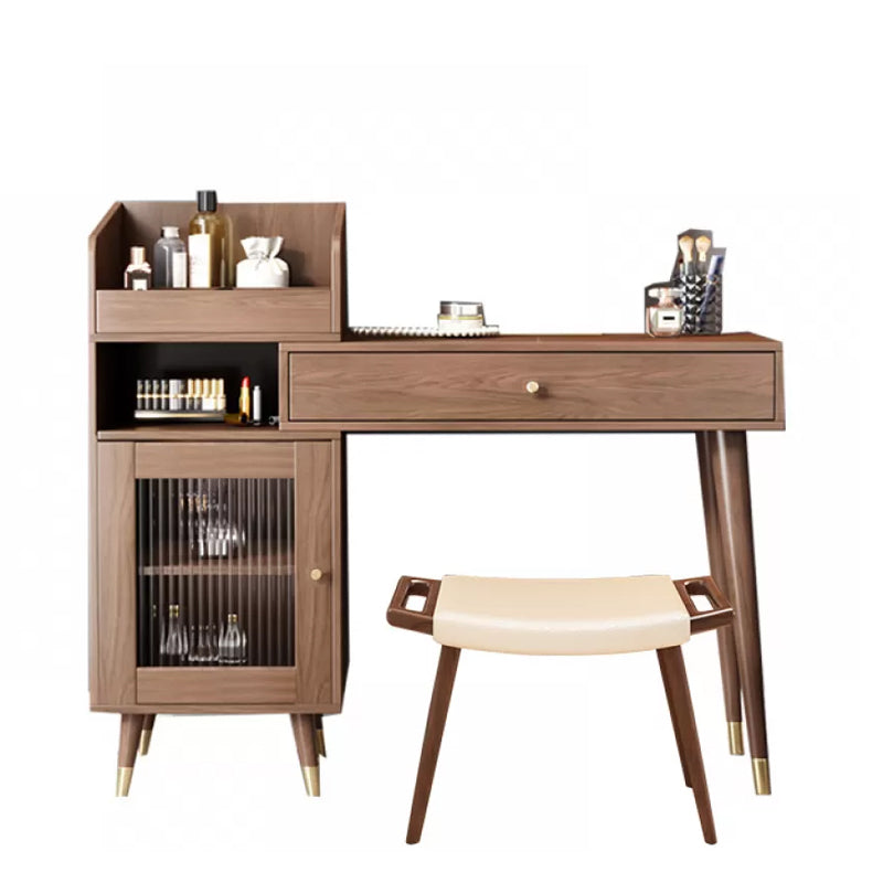 Contemporary Solid Wood Table Makeup Vanity with Drawers for Bedroom