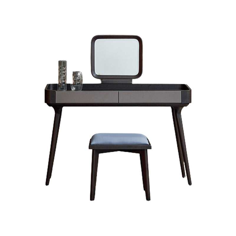 Contemporary Solid Wood Make-up Vanity With Drawers and Stool for Bedroom