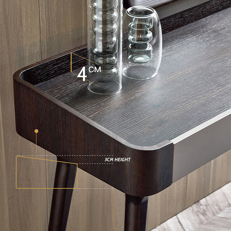 Contemporary Solid Wood Make-up Vanity With Drawers and Stool for Bedroom