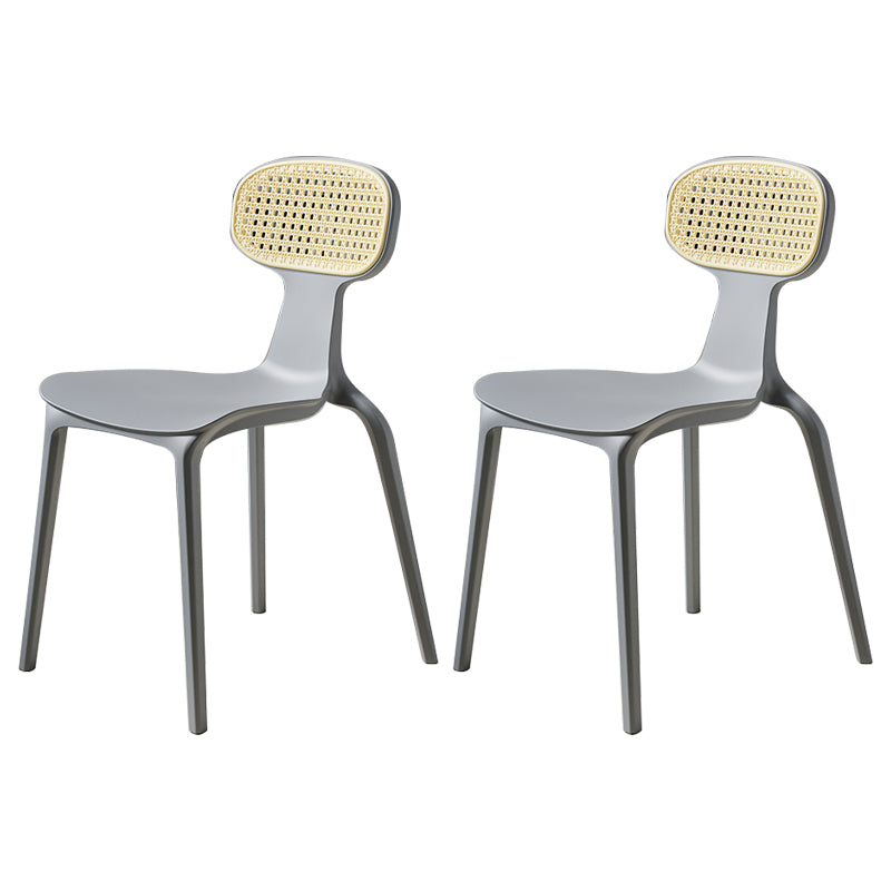 Tropical Outdoors Dining Chairs Wicker Armles Stacking Plastic Outdoor Bistro Chairs