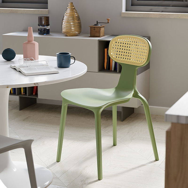 Tropical Outdoors Dining Chairs Wicker Armles Stacking Plastic Outdoor Bistro Chairs