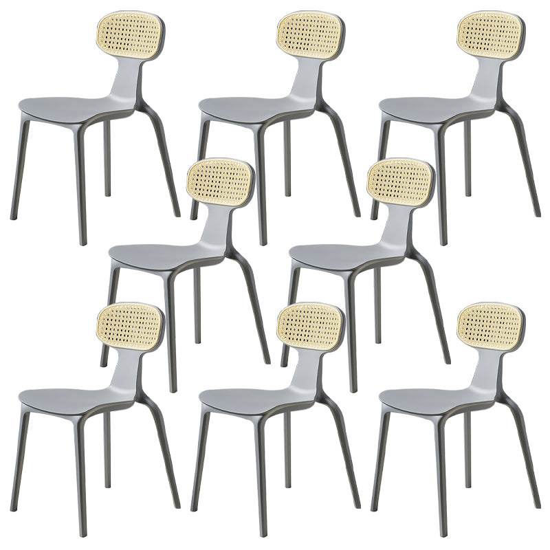 Tropical Outdoors Dining Chairs Wicker Armles Stacking Plastic Outdoor Bistro Chairs