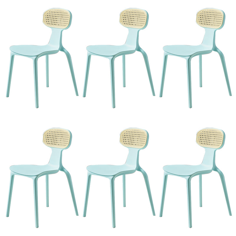 Tropical Outdoors Dining Chairs Wicker Armles Stacking Plastic Outdoor Bistro Chairs