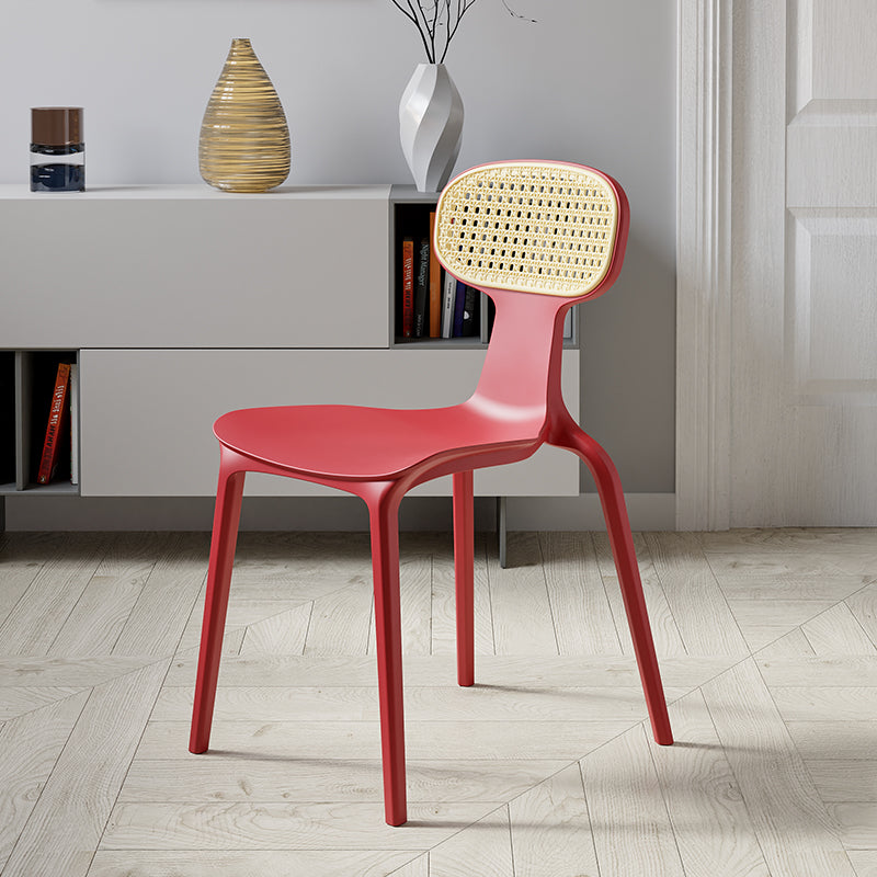 Tropical Outdoors Dining Chairs Wicker Armles Stacking Plastic Outdoor Bistro Chairs