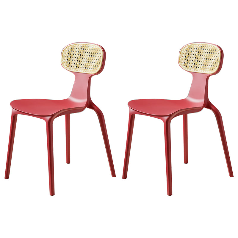 Tropical Outdoors Dining Chairs Wicker Armles Stacking Plastic Outdoor Bistro Chairs