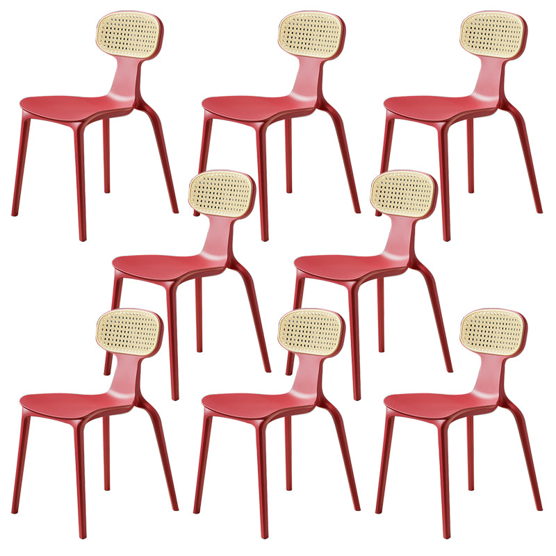 Tropical Outdoors Dining Chairs Wicker Armles Stacking Plastic Outdoor Bistro Chairs