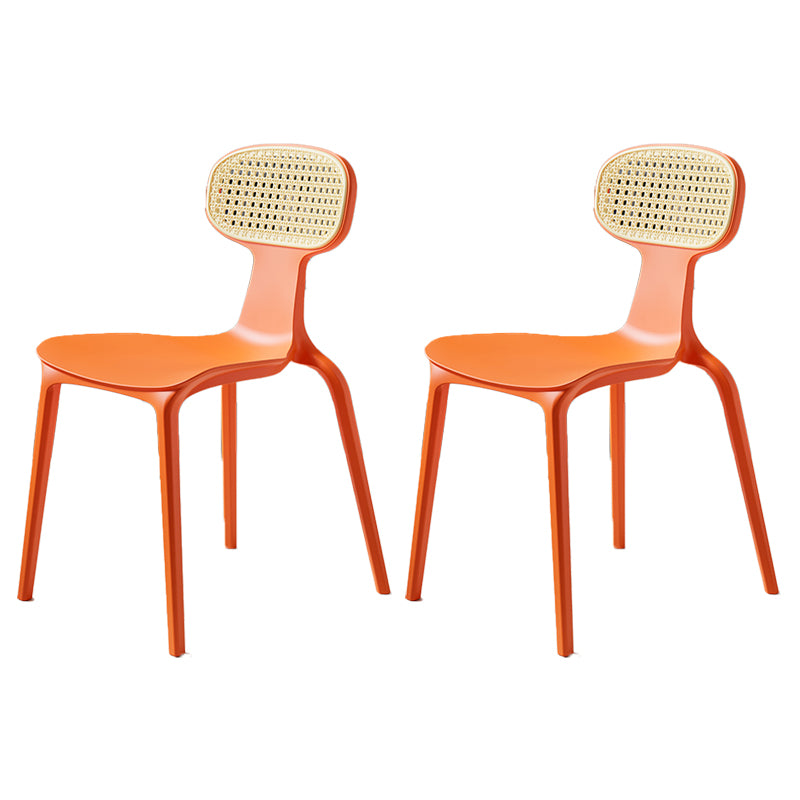 Tropical Outdoors Dining Chairs Wicker Armles Stacking Plastic Outdoor Bistro Chairs