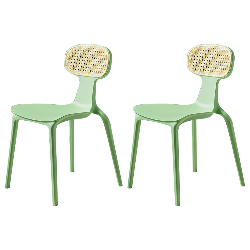 Tropical Outdoors Dining Chairs Wicker Armles Stacking Plastic Outdoor Bistro Chairs