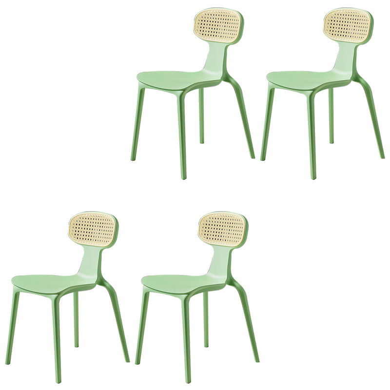 Tropical Outdoors Dining Chairs Wicker Armles Stacking Plastic Outdoor Bistro Chairs
