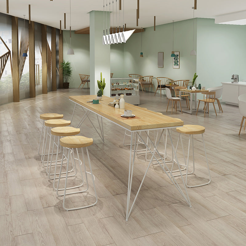 Modern Rectangle Bar Table Set 1/2/9 Pcs Brown Wooden Bar Table Set