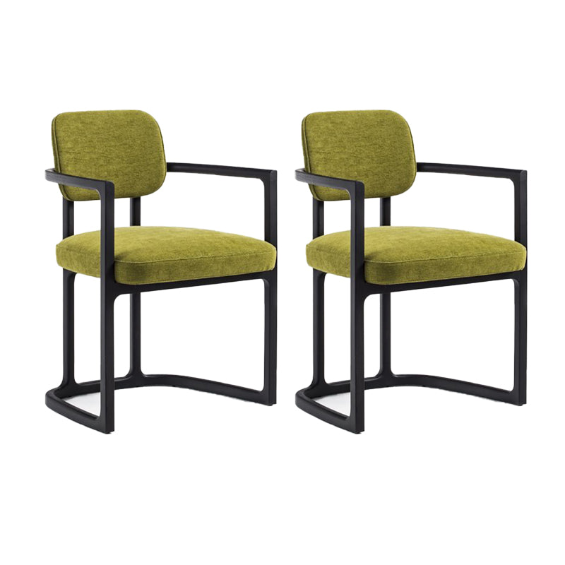 Nordic Style Arm Chair Solid Wood Open Back Dining Chairs for Dining Room
